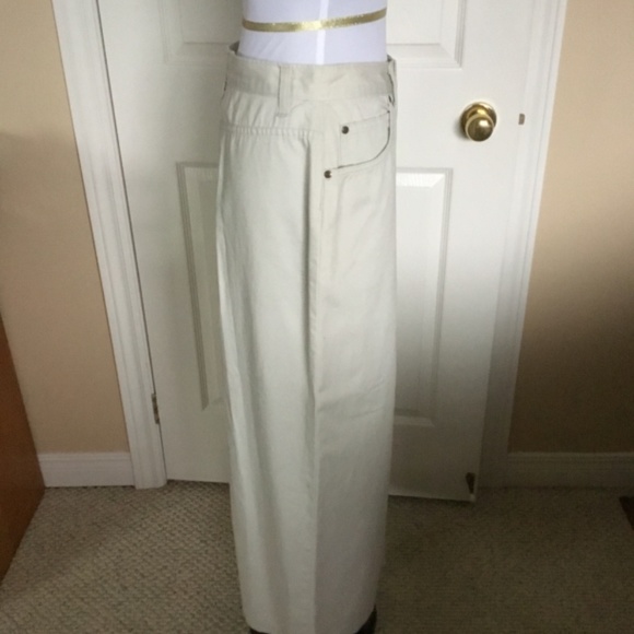 Nearly New Denver Hayes Long Cotton khaki Skirt - Picture 2 of 7
